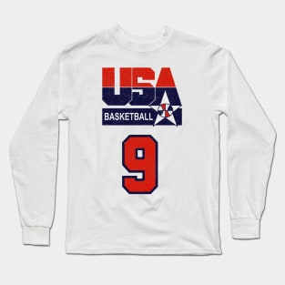 USA DREAM TEAM 92 - FRONT AND BACK PRINT on Ts! Vintage/ Worn Out Look!!! Long Sleeve T-Shirt